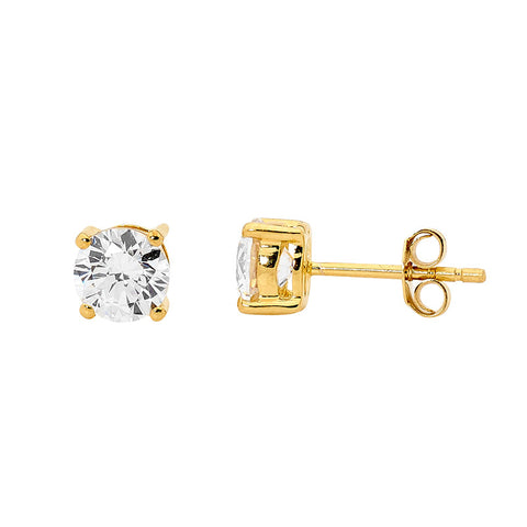 Gold Plated Cubic Zirconia Studs