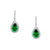 Sterling silver green and white CZ earrings