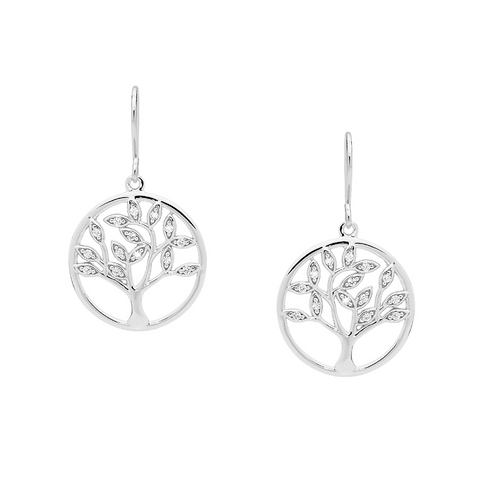 Silver tree of life earrings