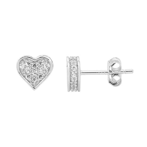 Sterling Silver Heart Studs