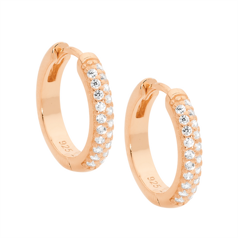 Rose gold plated 16mm huggies