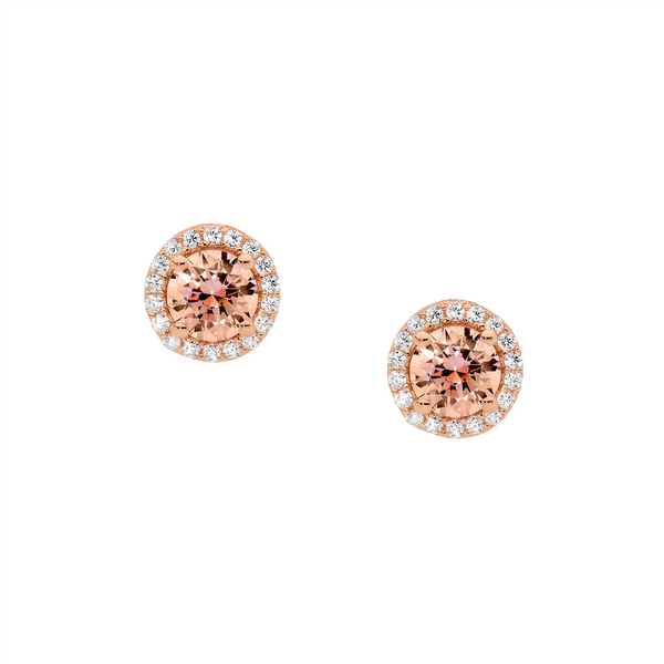 Rose gold plated pastel pink studs