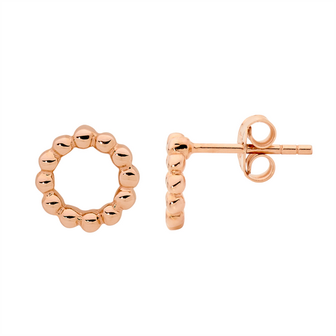 Rose gold plated circle studs