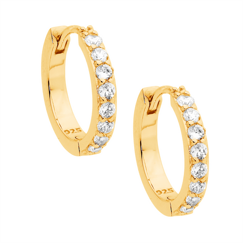 Gold plated 15mm huggies
