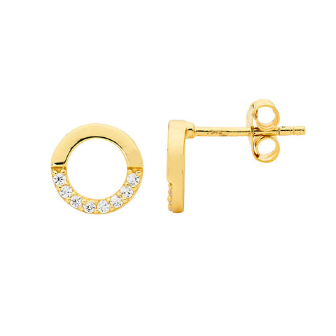 Gold plated circle studs