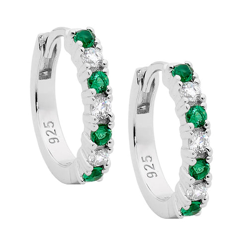 Silver Cubic Zirconia Hoops