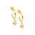 Sterling Silver Gold Plated Hoop Earrings With Cubic Zirconia Drop