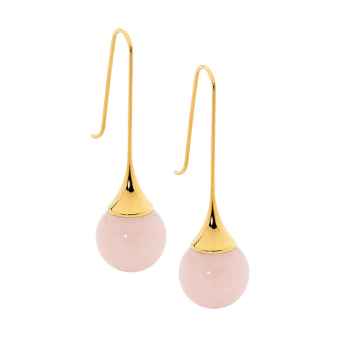 Rose quartz drop earrings