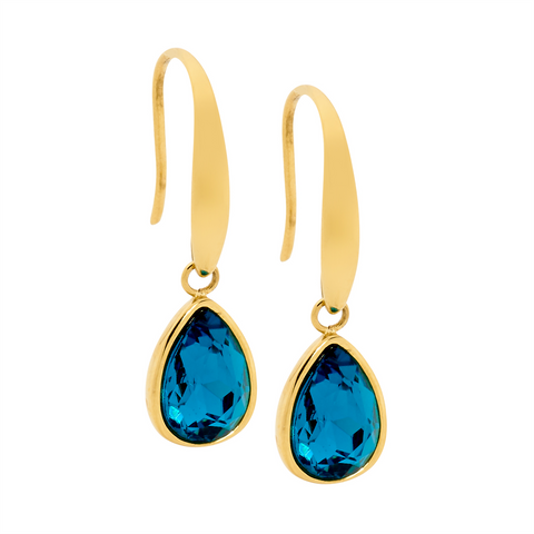 Gold plated teardrop earring