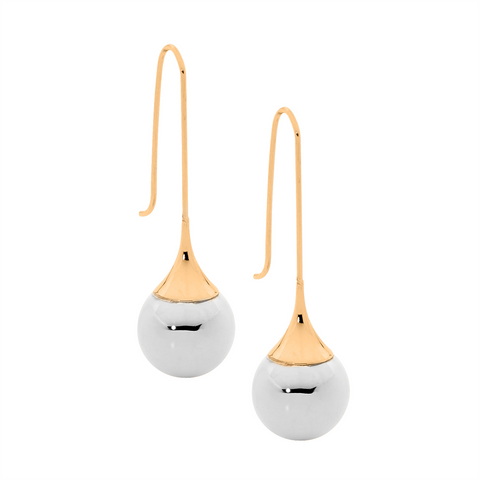 Rose gold plated drop earrings