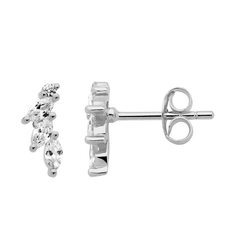Silver cubic zirconia studs