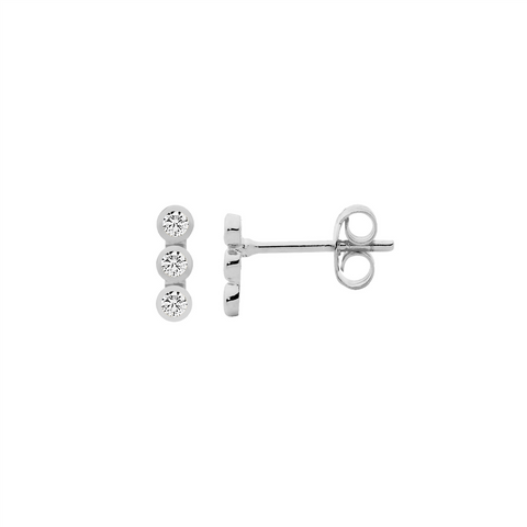 Silver CZ Stud Earrings