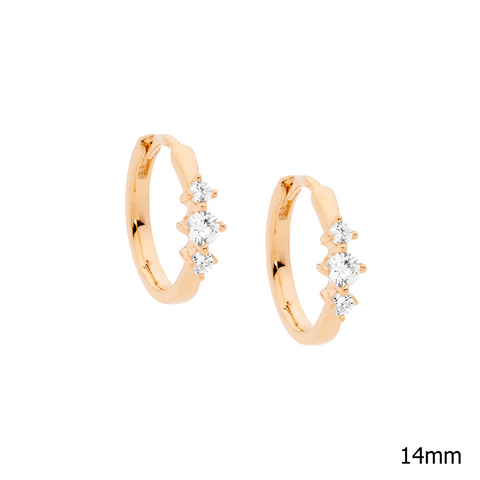 Rose gold plated hoops