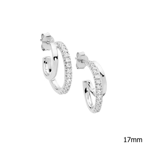 Silver Double Hoop Earrings