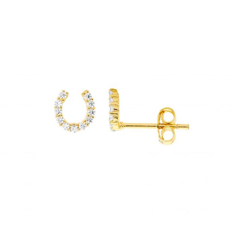 Gold Plated Horseshoe Studs
