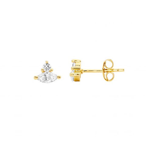 Gold Plated Cubic Zirconia Studs