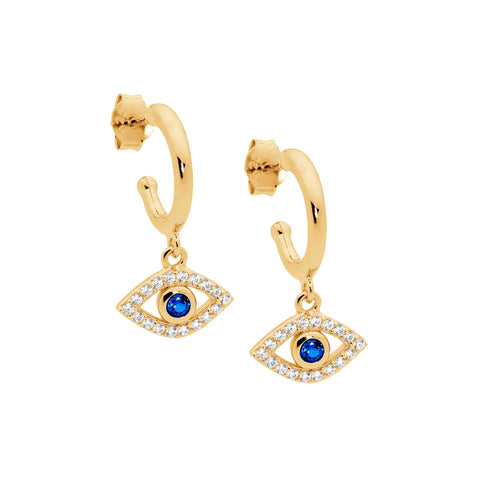 Gold Plated Eye Earrings