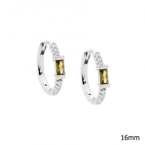 Sterling Silver Cubic Zirconia Hoop Earrings