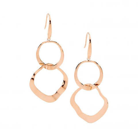 Double Circle Drop Earrings