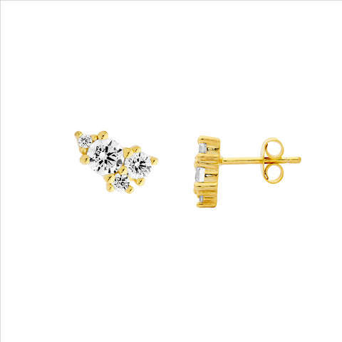 Cluster cubic zirconia studs