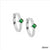 Silver green cubic zirconia earrings