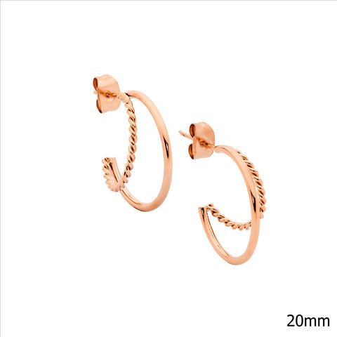 Rose gold plated hoop earrings