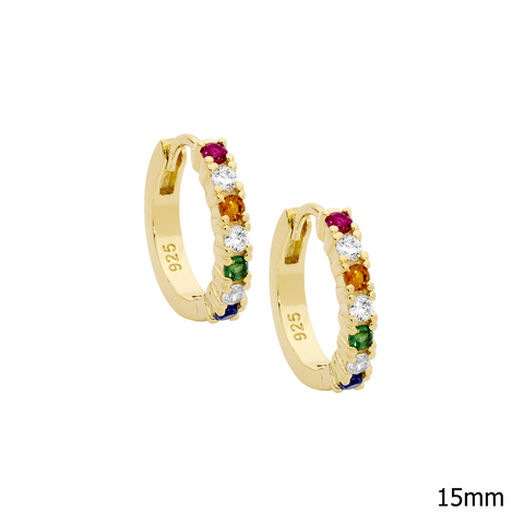 Gold plated rainbow hoops