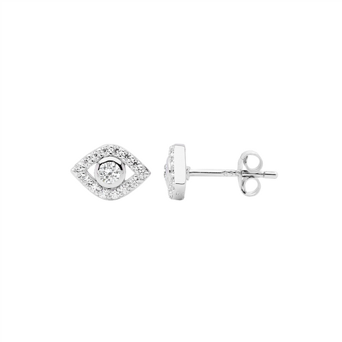 Sterling silver evil eye studs