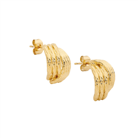 Stainless steel gold plated hoop