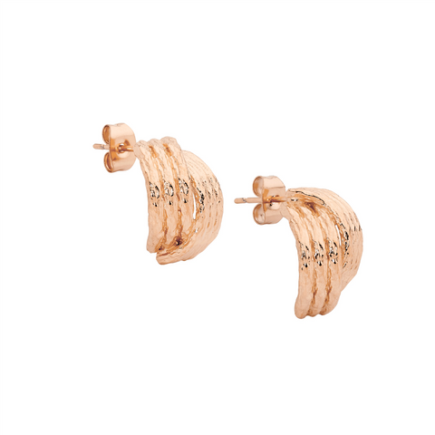 Stainless steel rose gold plated hoops
