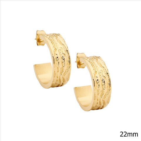 Stainless steel gold plated hoops