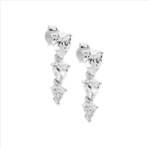 Silver cubic zirconia drop earrings