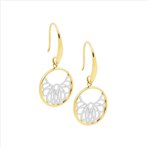 Gold and silver circle earrings