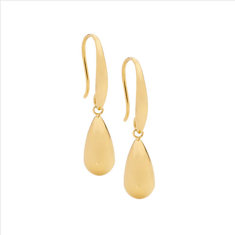 Gold drop tear earrings