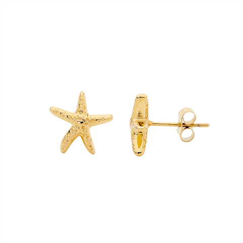 Gold starfish studs