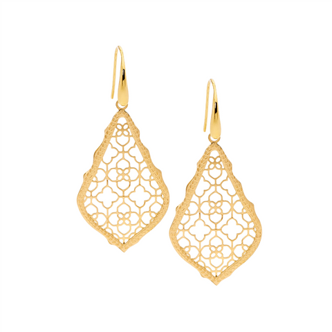 Gold plated filigree earrings
