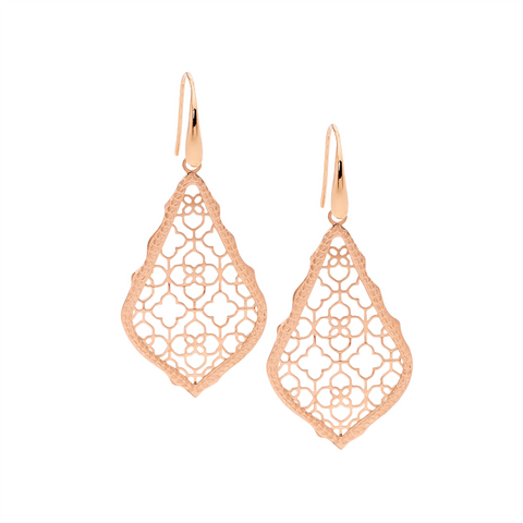 Rose gold filigree earrings