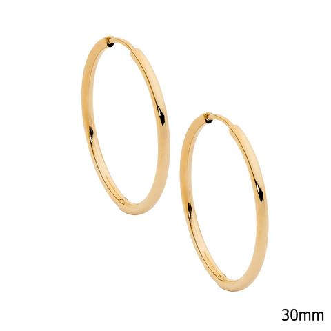 Gold plated 30mm hoops