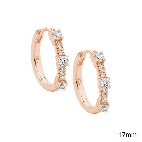 Rose gold plated huggies