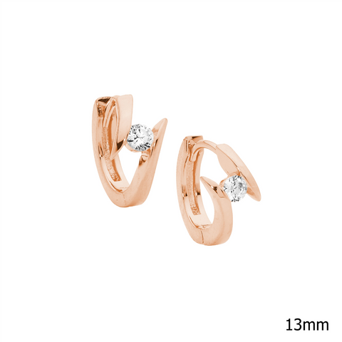 Rose gold plated huggies
