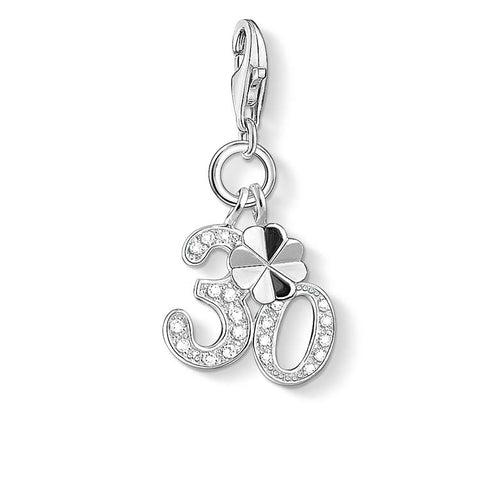 Sterling silver '30' charm