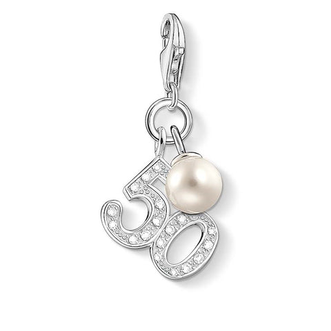 Sterling silver '50' charm
