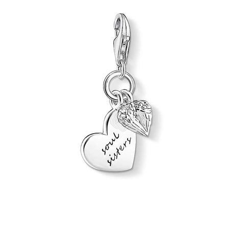 Sterling silver 'soul sisters' charm