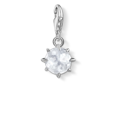 April birthstone rock crystal charm