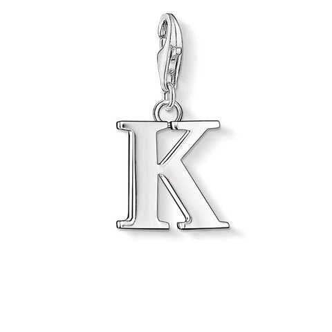 Silver letter 'K' charm