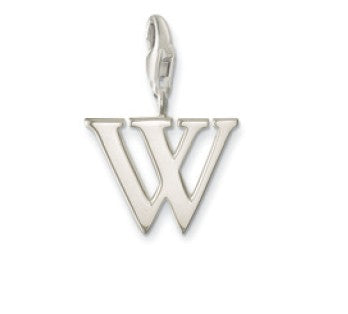 Silver letter 'W' charm