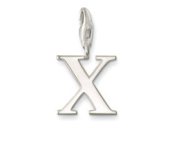 Silver letter 'X' charm