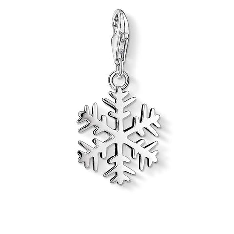 Silver snow crystal charm