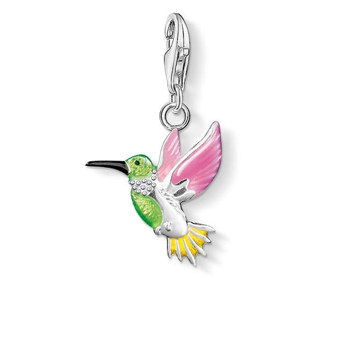 Silver hummingbird charm