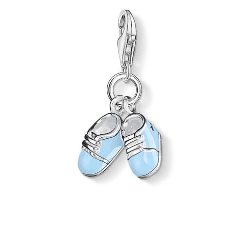 Blue enamel booties charm